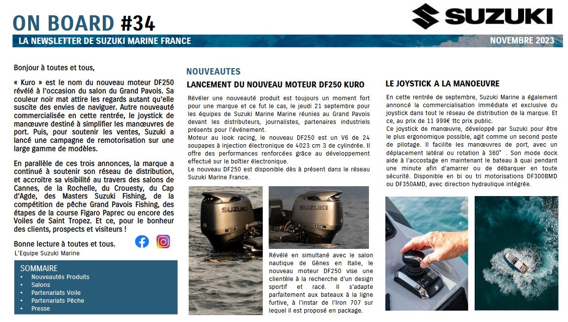 ONBOARD - Les newsletters de Suzuki Marine France